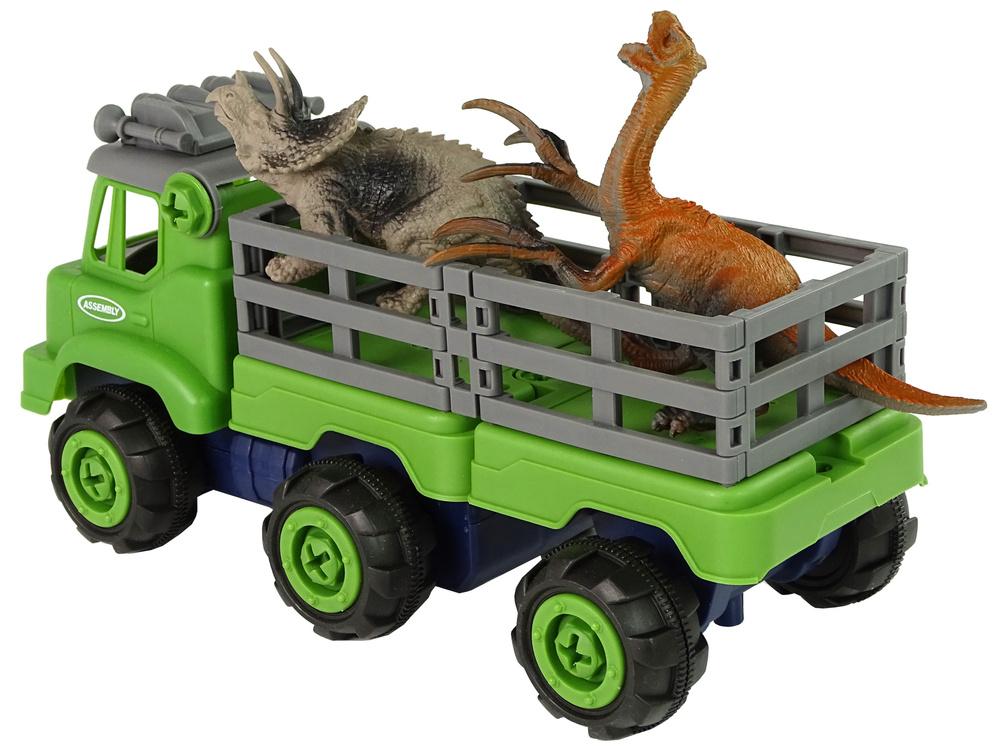 Sunkvežimis su įrankiais ir dinozaurai