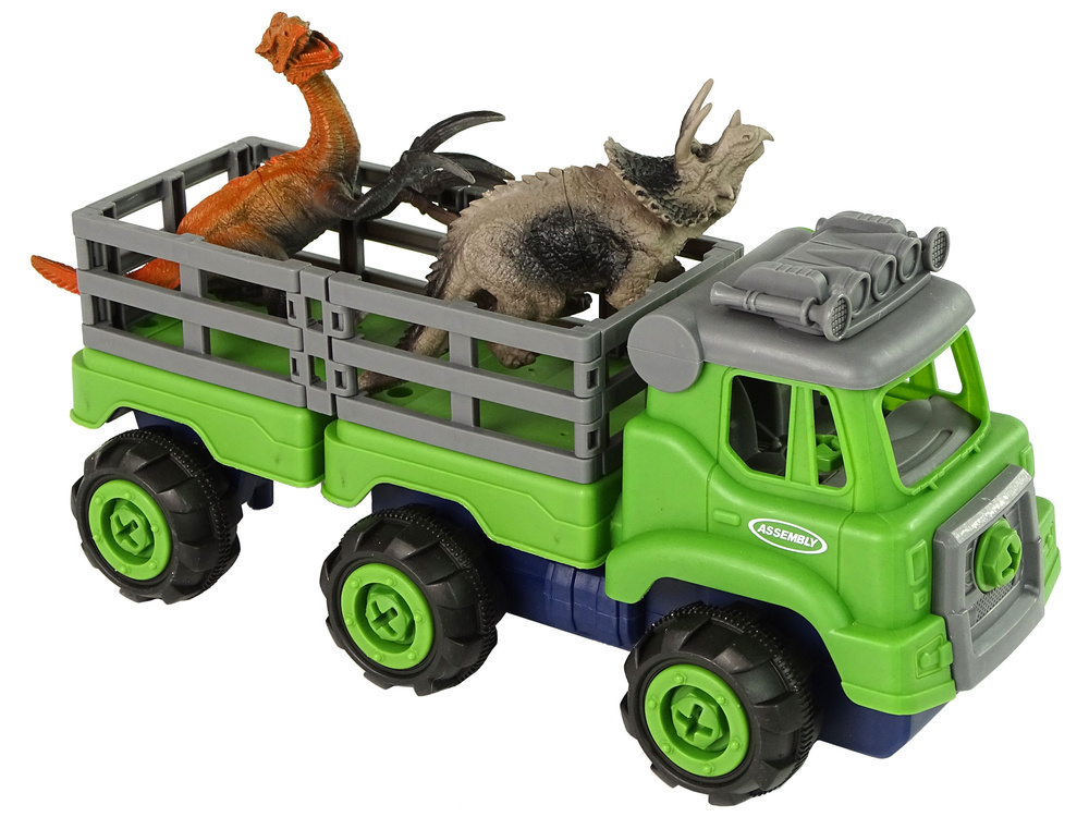 Sunkvežimis su įrankiais ir dinozaurai