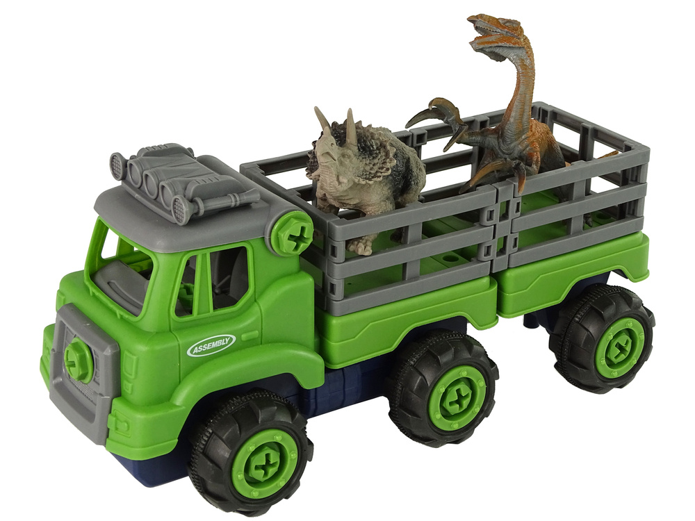 Sunkvežimis su įrankiais ir dinozaurai