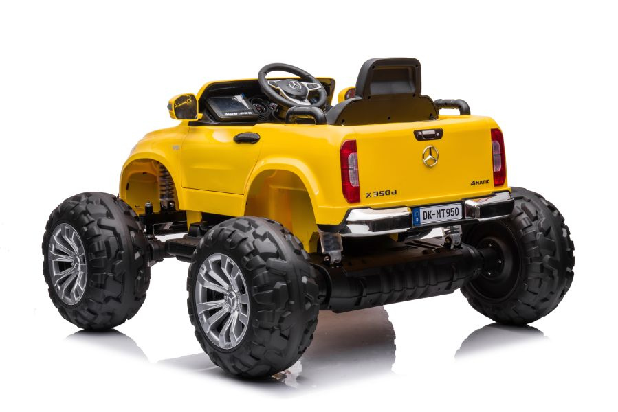 Vienvietis vaikiškas elektromobilis mercedes dk-mt950 4x4, geltonas
