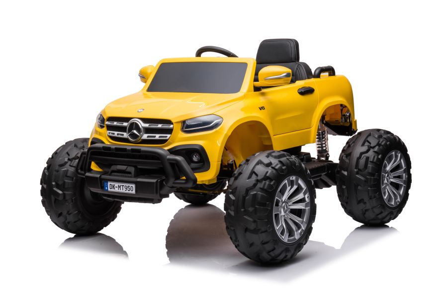 Vienvietis vaikiškas elektromobilis mercedes dk-mt950 4x4, geltonas