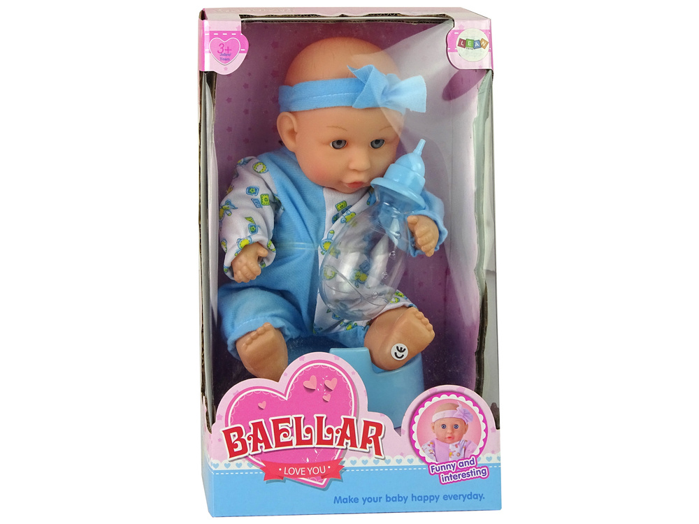 Lėlė blue baby doll potty drink pee, 24 cm