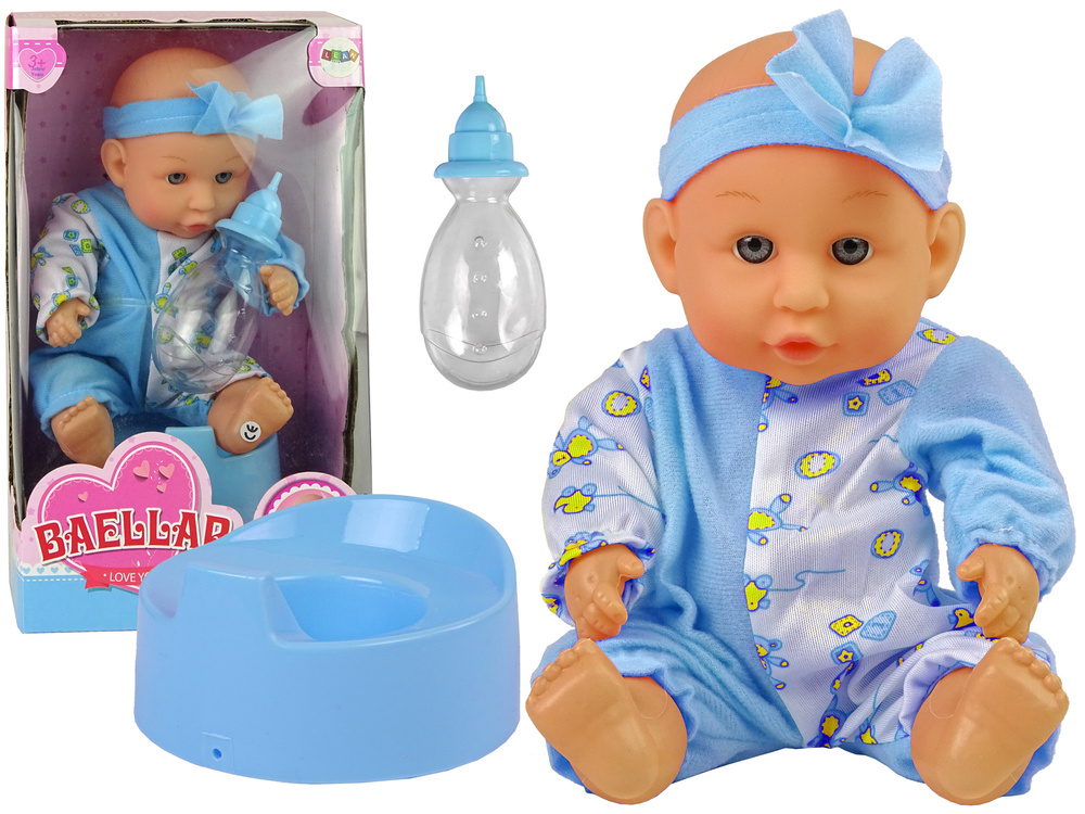 Lėlė blue baby doll potty drink pee, 24 cm