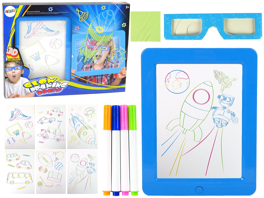 3D piešimo lenta Lean Toys Magical Illuminated