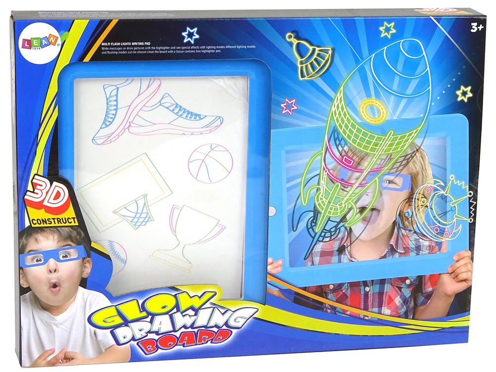 3D piešimo lenta Lean Toys Magical Illuminated