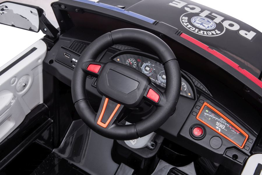 Vienvietis policijos elektromobilis bbh-021, baltas