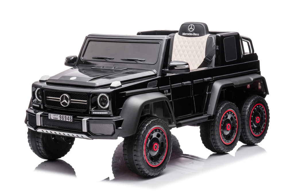 Vienvietis elektromobilis vaikams 6x6 mercedes benz g63, juodas