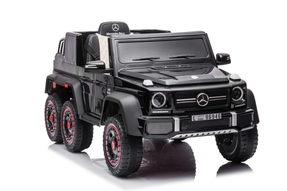 Vienvietis elektromobilis vaikams 6x6 mercedes benz g63, juodas