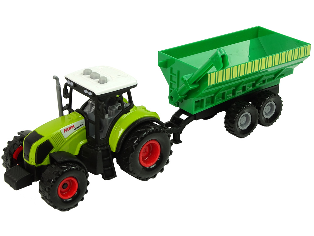 Žaislinių traktorių su priekabomis rinkinys berniukams lean toys