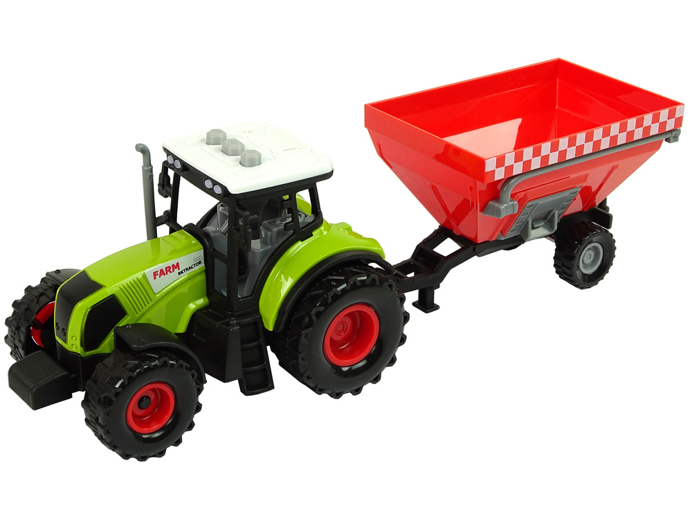 Žaislinių traktorių su priekabomis rinkinys berniukams lean toys