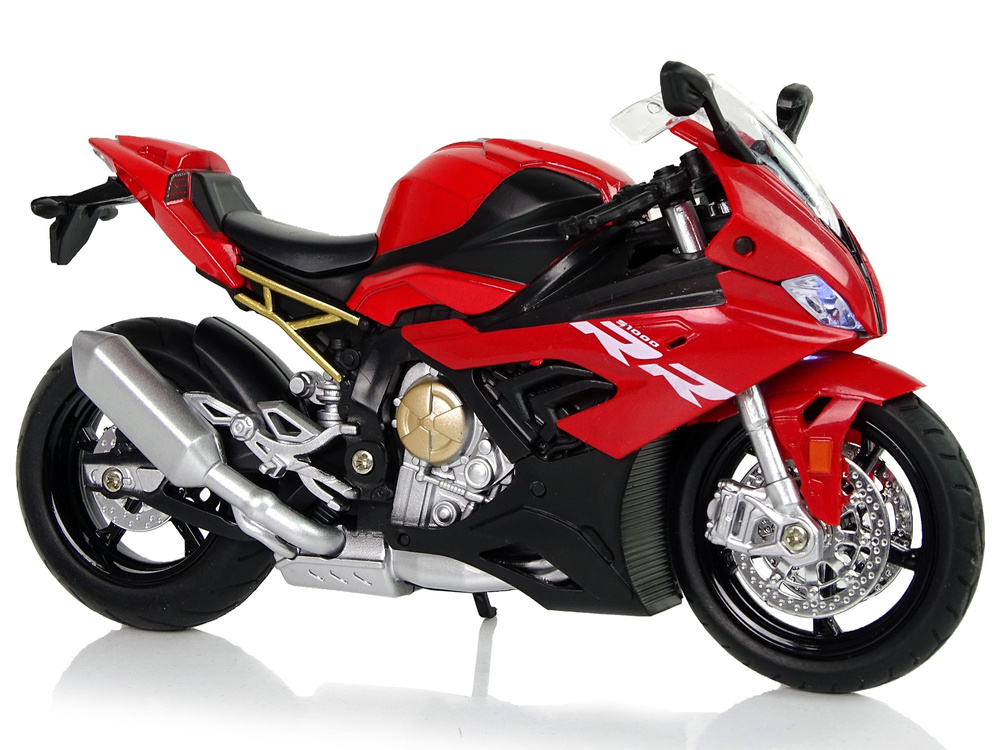 Motociklo modelis bmw s1000rr – raudonas, su garsais ir šviesomis