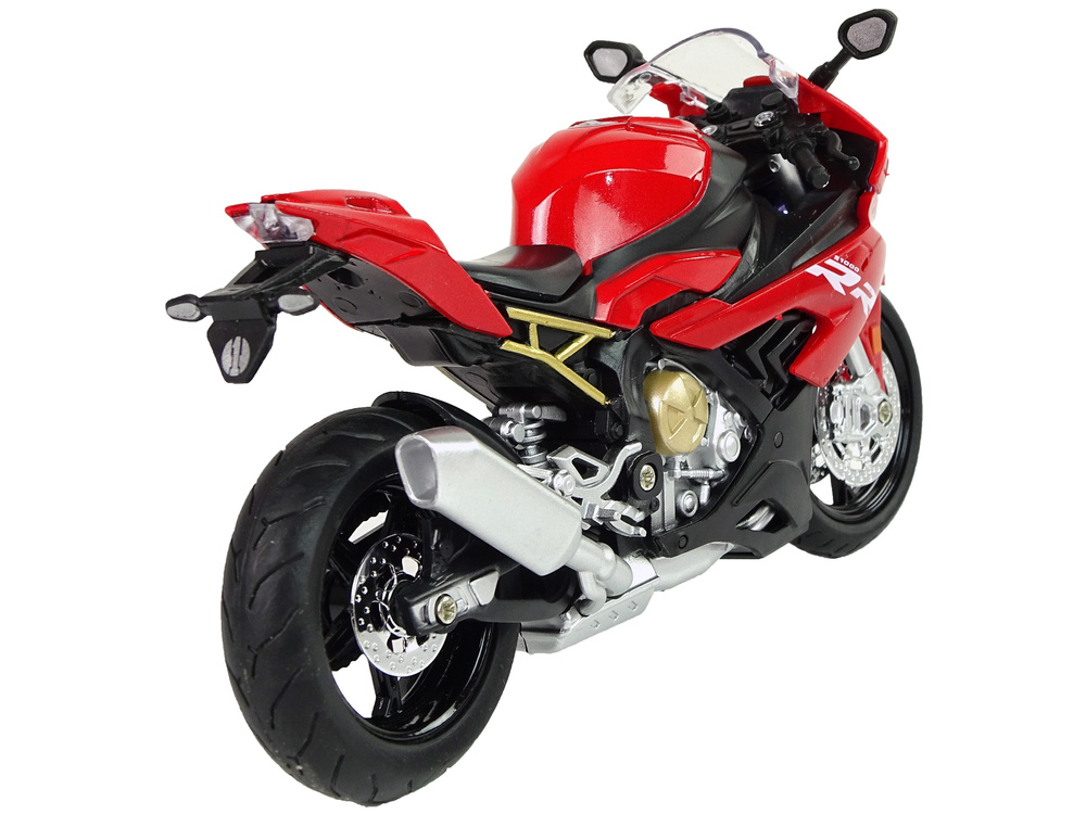 Motociklo modelis bmw s1000rr – raudonas, su garsais ir šviesomis