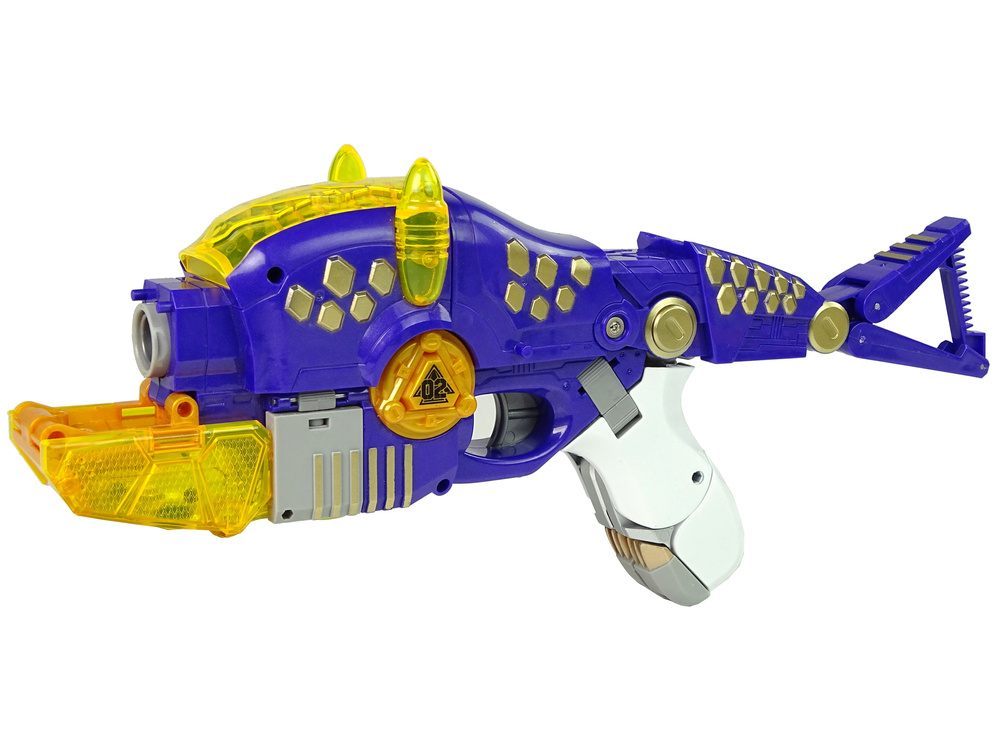 Transformeris dinozauras dinobots su šaudymo funkcija lean toys, mėlynas