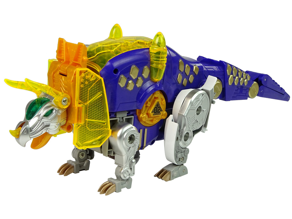 Transformeris dinozauras dinobots su šaudymo funkcija lean toys, mėlynas