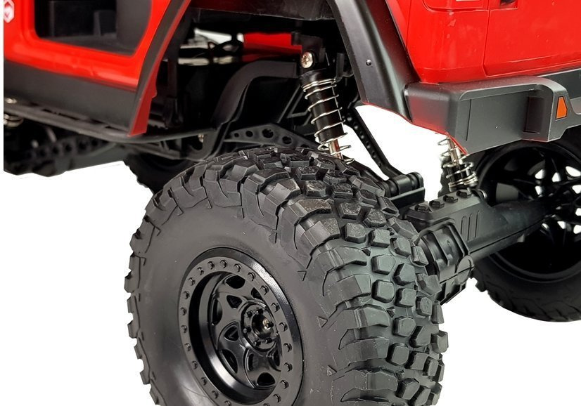 Džipas 4x4 su nuotolinio valdymo pultu 1:8, raudonas, 3 m.+
