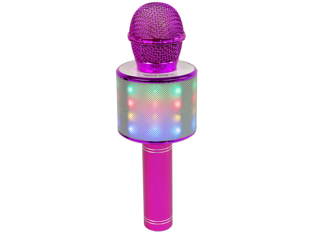 Belaidis mikrofonas ws-858 su usb garsiakalbiu ir karaoke funkcija, rožinis 2