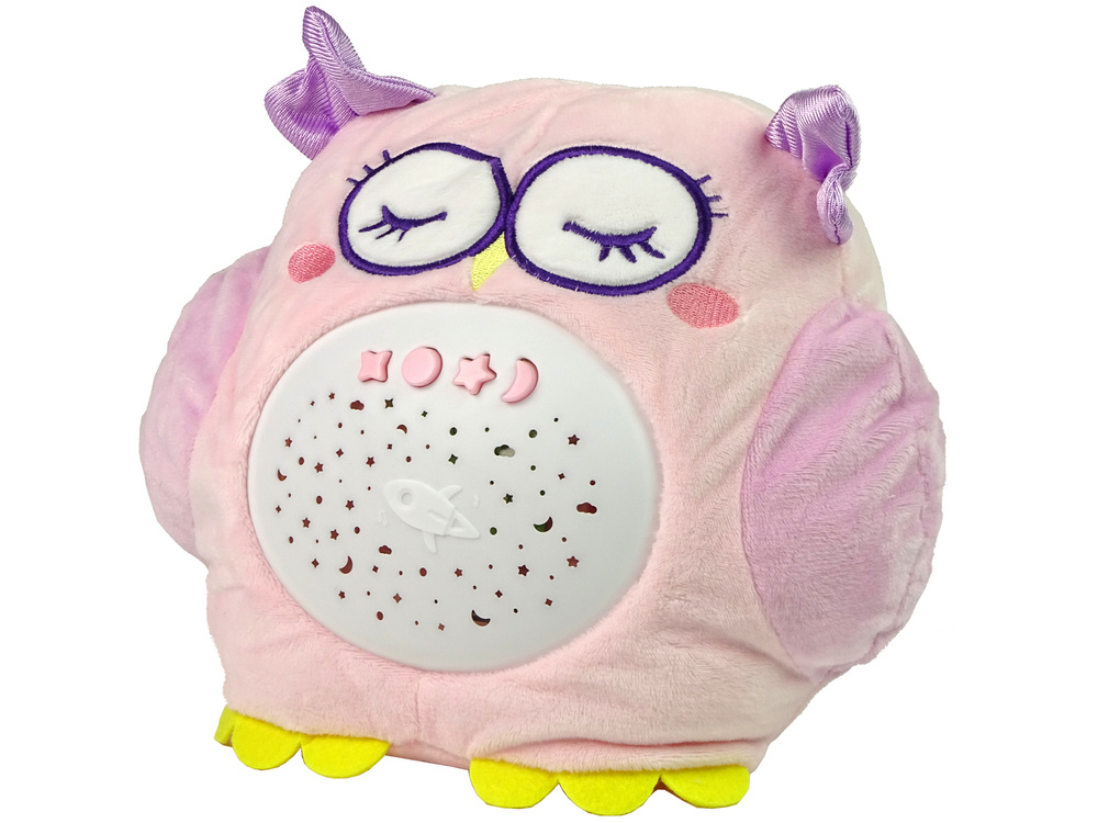 Pliušinė pelėda skleidžianti melodijas lean toys, rožinė
