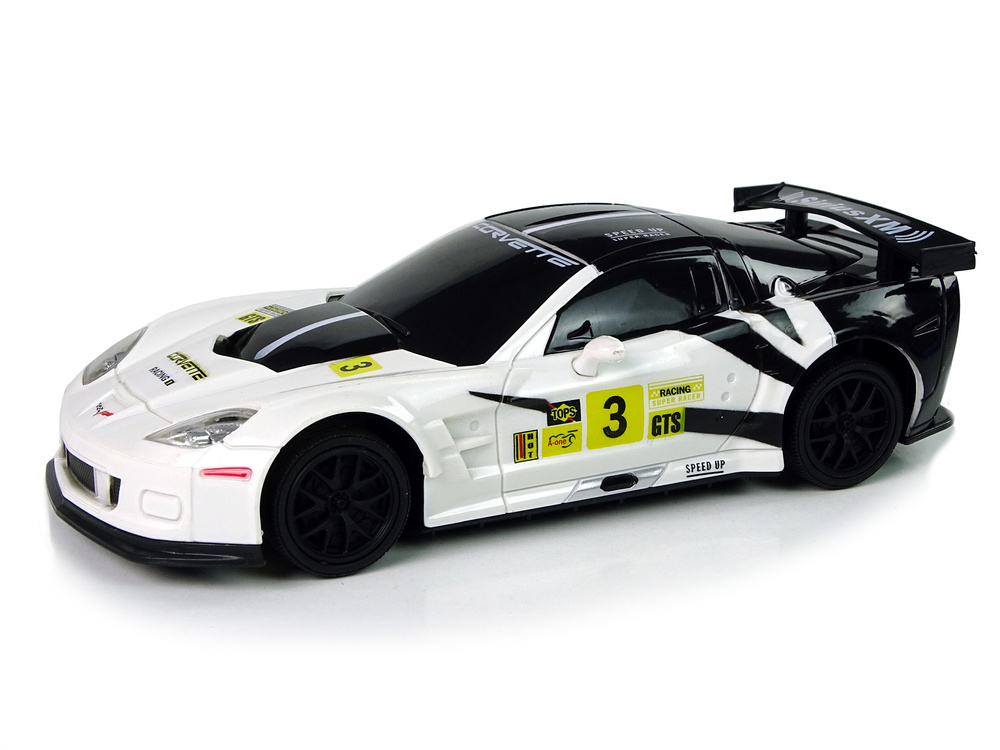Nuotoliniu būdu valdomas sportinis automobilis corvette c6.r, 2.4 g, 1:24, baltas