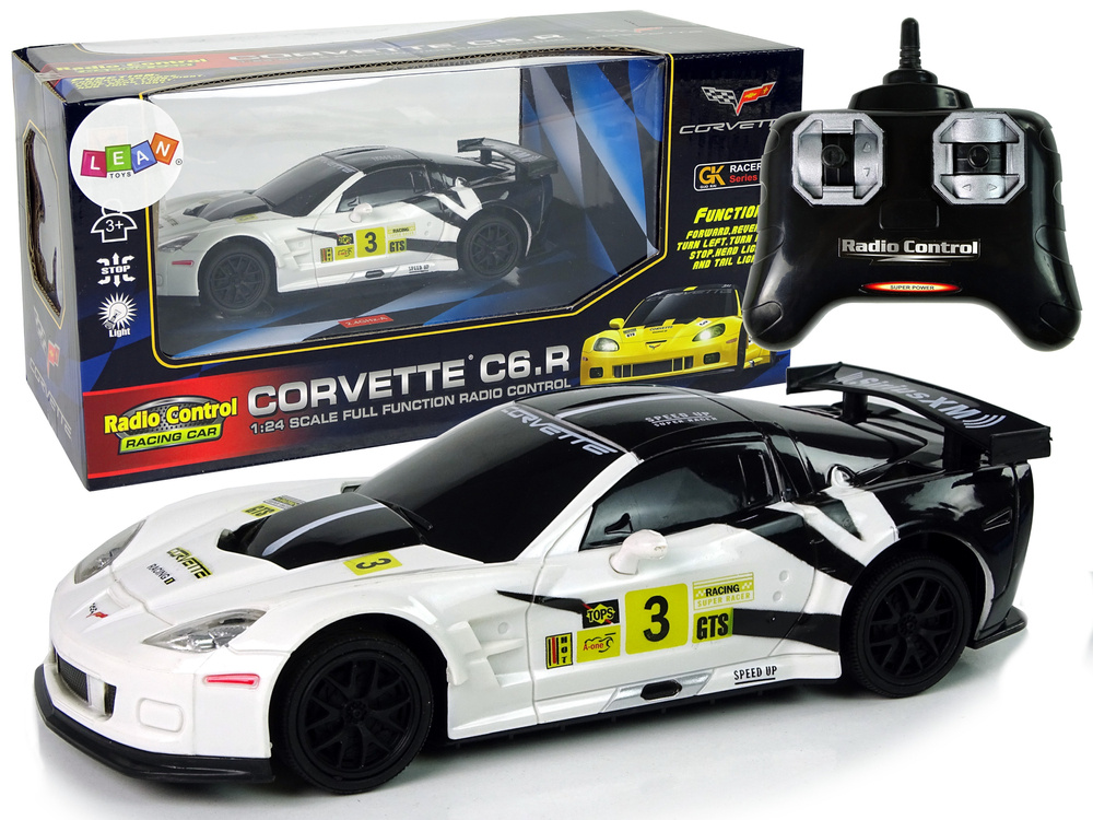 Nuotoliniu Būdu Valdomas Sportinis Automobilis Corvette C6.R, 2.4 G, 1:24, Baltas