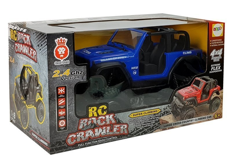 Džipas 4X4 Su Nuotolinio Valdymo Pultu Lean Toys 1:8, Mėlynas