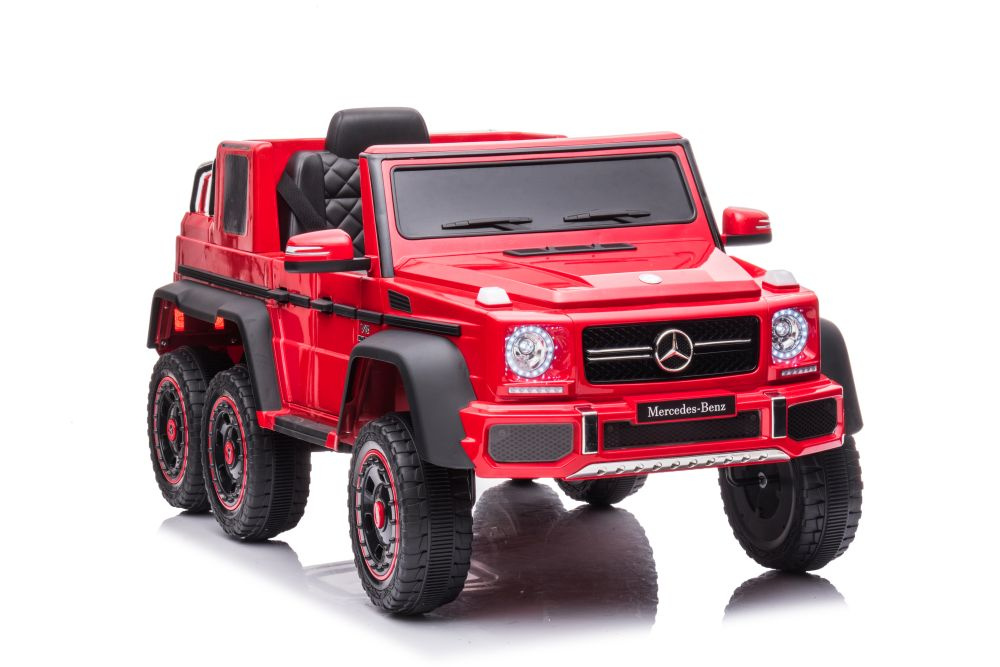 Vienvietis elektromobilis vaikams 6x6 mercedes benz g63, raudonas