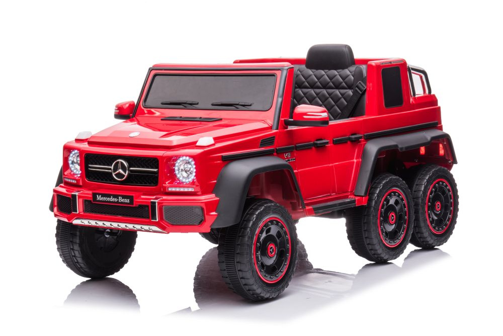 Vienvietis elektromobilis vaikams 6x6 mercedes benz g63, raudonas