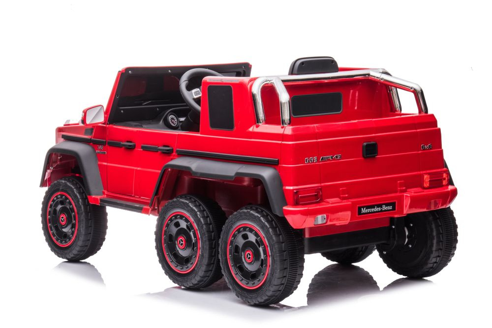 Vienvietis elektromobilis vaikams 6x6 mercedes benz g63, raudonas
