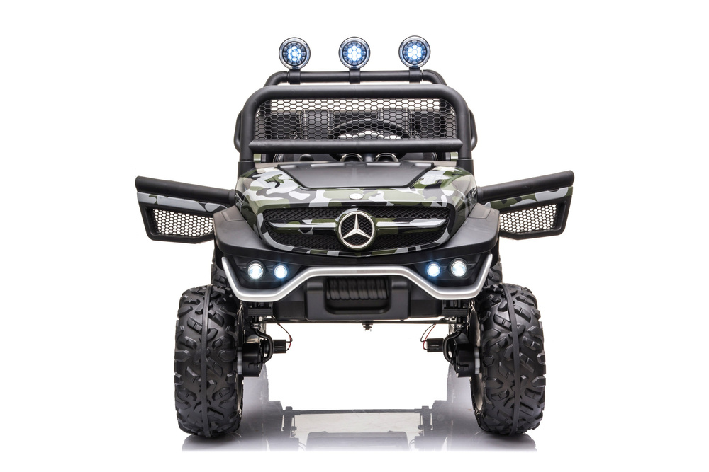 Dvivietis elektromobilis vaikams leantoys unimog s, juodas