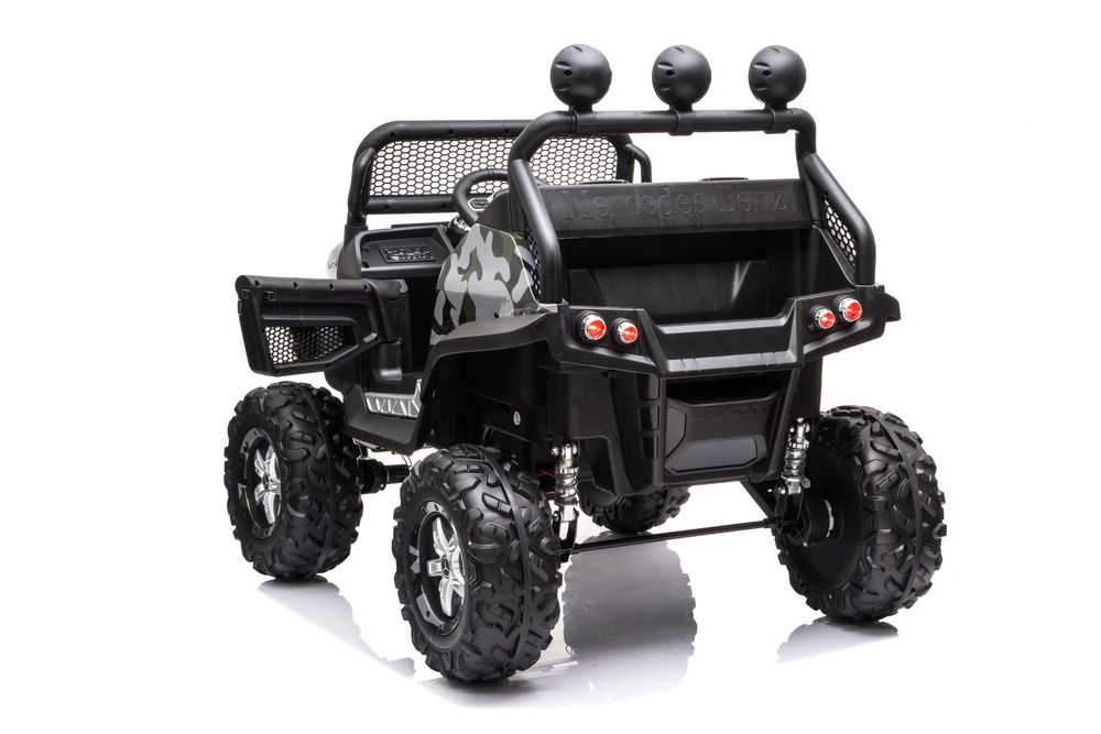 Dvivietis elektromobilis vaikams leantoys unimog s, juodas