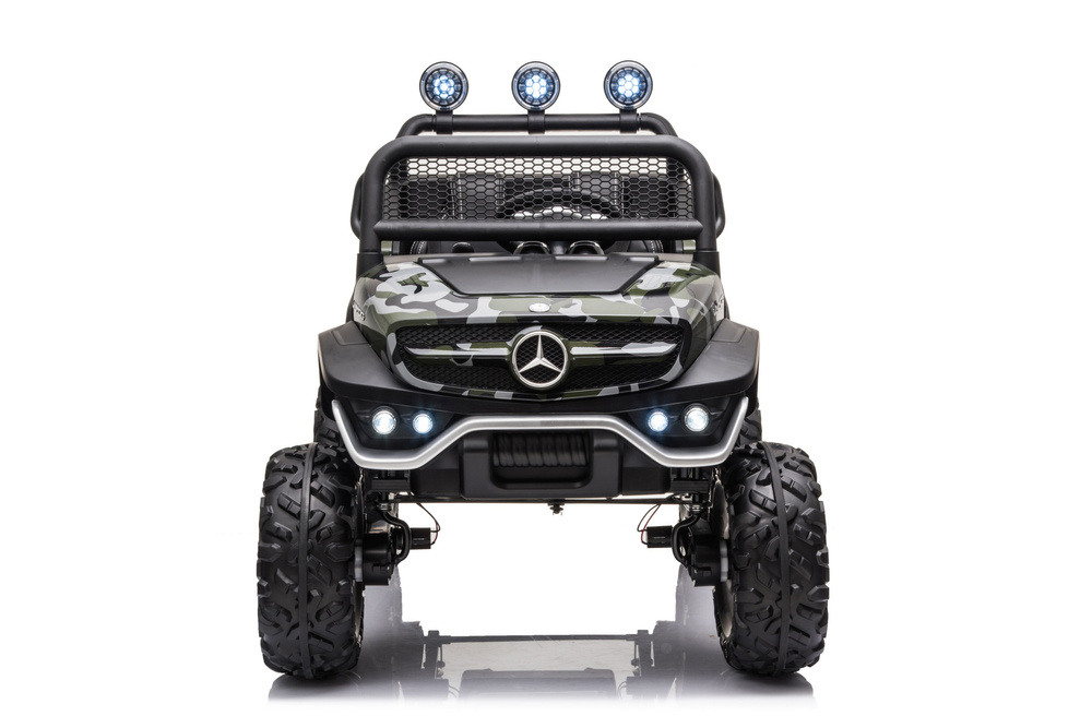 Dvivietis elektromobilis vaikams leantoys unimog s, juodas