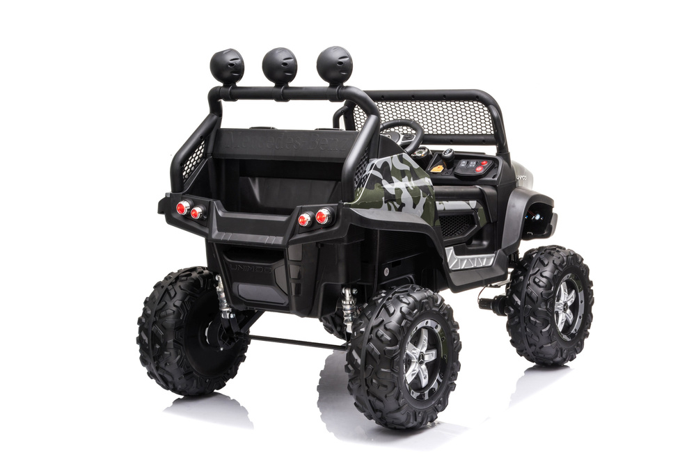 Dvivietis elektromobilis vaikams leantoys unimog s, juodas