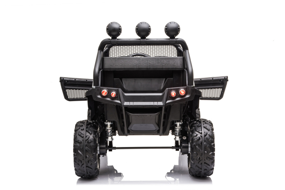 Dvivietis elektromobilis vaikams leantoys unimog s, juodas