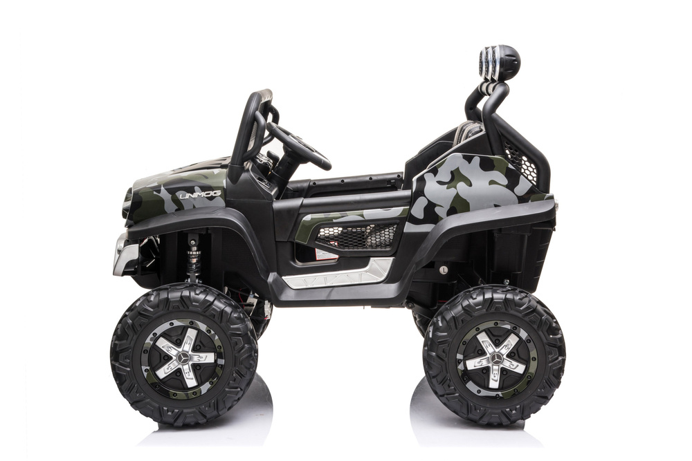Dvivietis elektromobilis vaikams leantoys unimog s, juodas