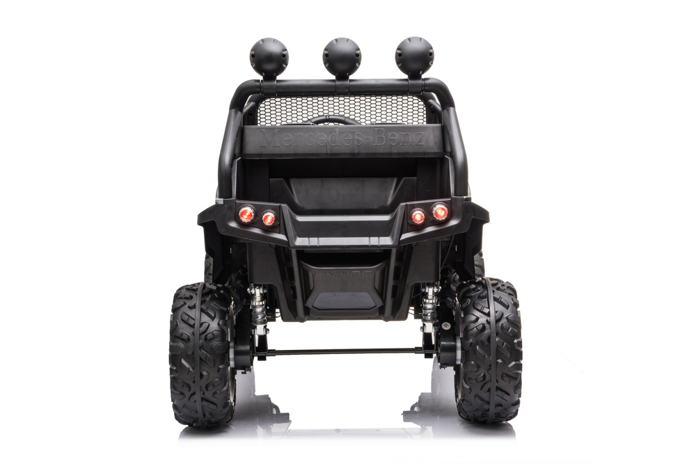 Dvivietis elektromobilis vaikams leantoys unimog s, juodas
