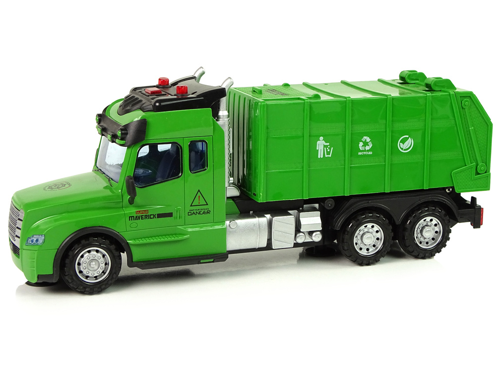 Nuotoliniu būdu valdoma šiukšliavežė vaikams lean toys, žalia