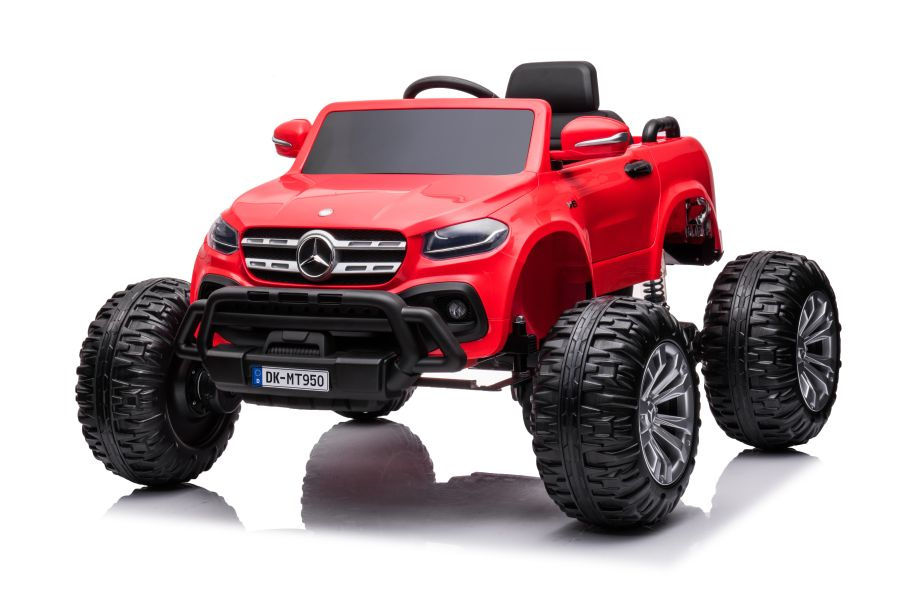 Vienvietis vaikiškas elektromobilis mercedes dk-mt950 4x4, raudonas