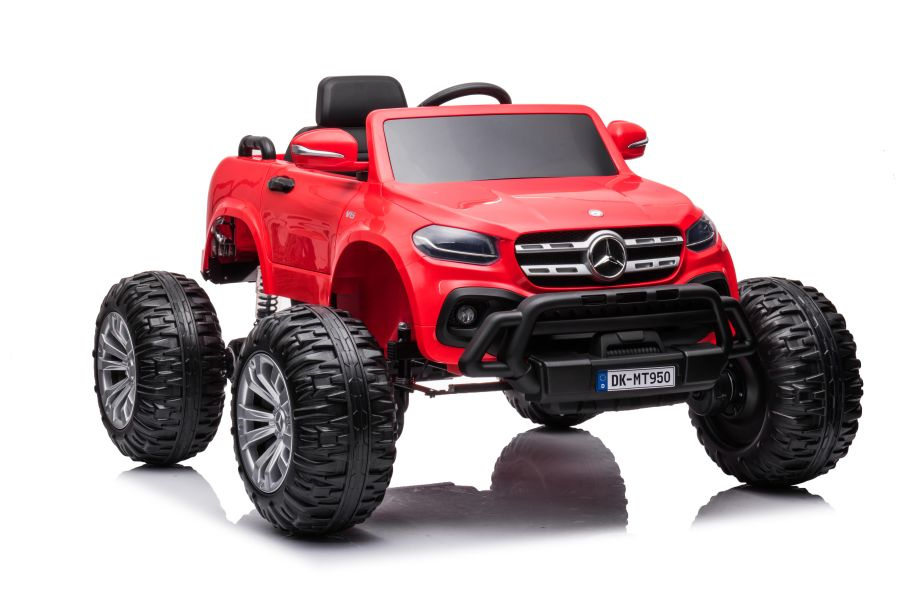 Vienvietis vaikiškas elektromobilis mercedes dk-mt950 4x4, raudonas