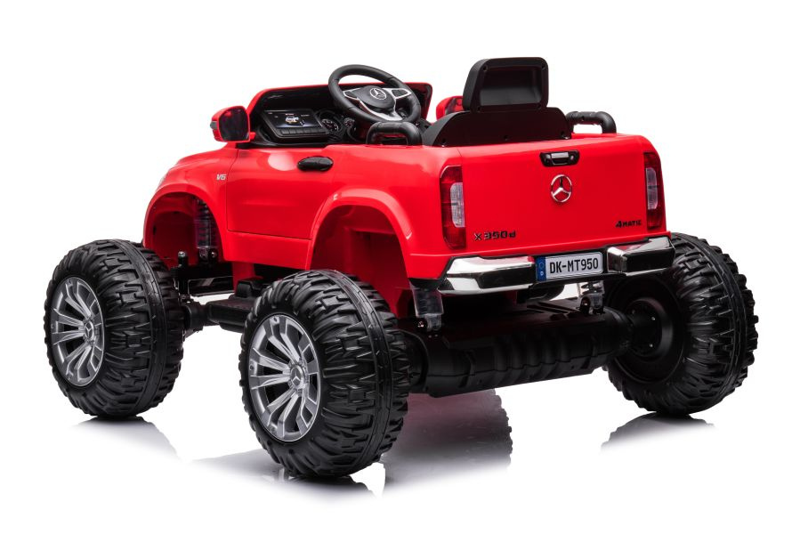 Vienvietis vaikiškas elektromobilis mercedes dk-mt950 4x4, raudonas