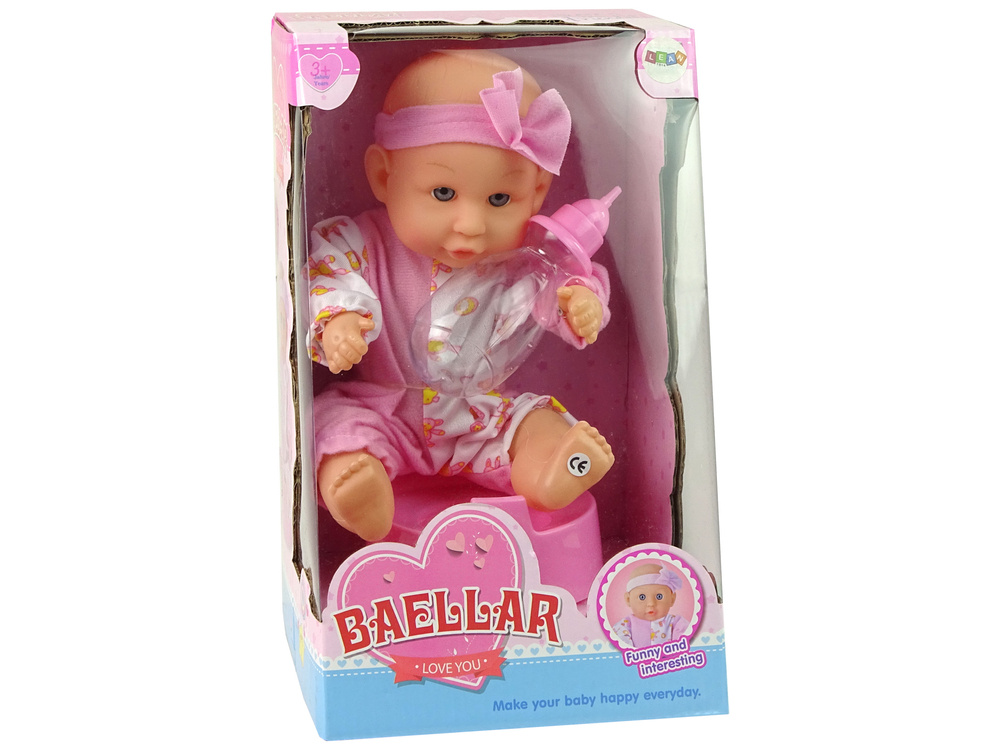 Lėlė kūdikis su puoduku leantoys, 24 cm