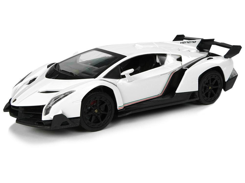 Nuotolinio valdymo automobilis Lamborghini Veneno baltas 1:24, 2.4G, su šviesomis