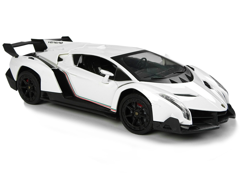 Nuotolinio valdymo automobilis Lamborghini Veneno baltas 1:24, 2.4G, su šviesomis 2