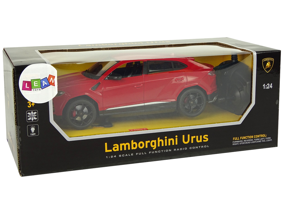 Radijo bangomis valdomas lamborghini urus 1:24 raudonas