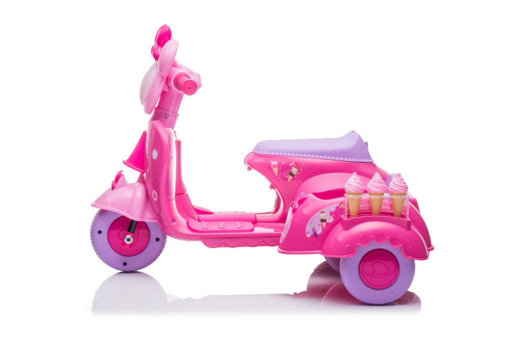 Triratis elektromobilis scooter ice cream shop jt5258, rožinis