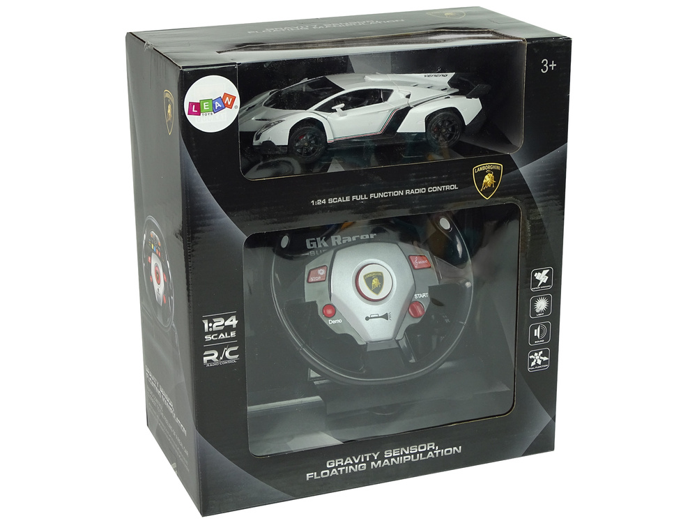 Nuotoliniu būdu valdomas lamborghini veneno su vairu, garsu ir šviesomis – 2.4g