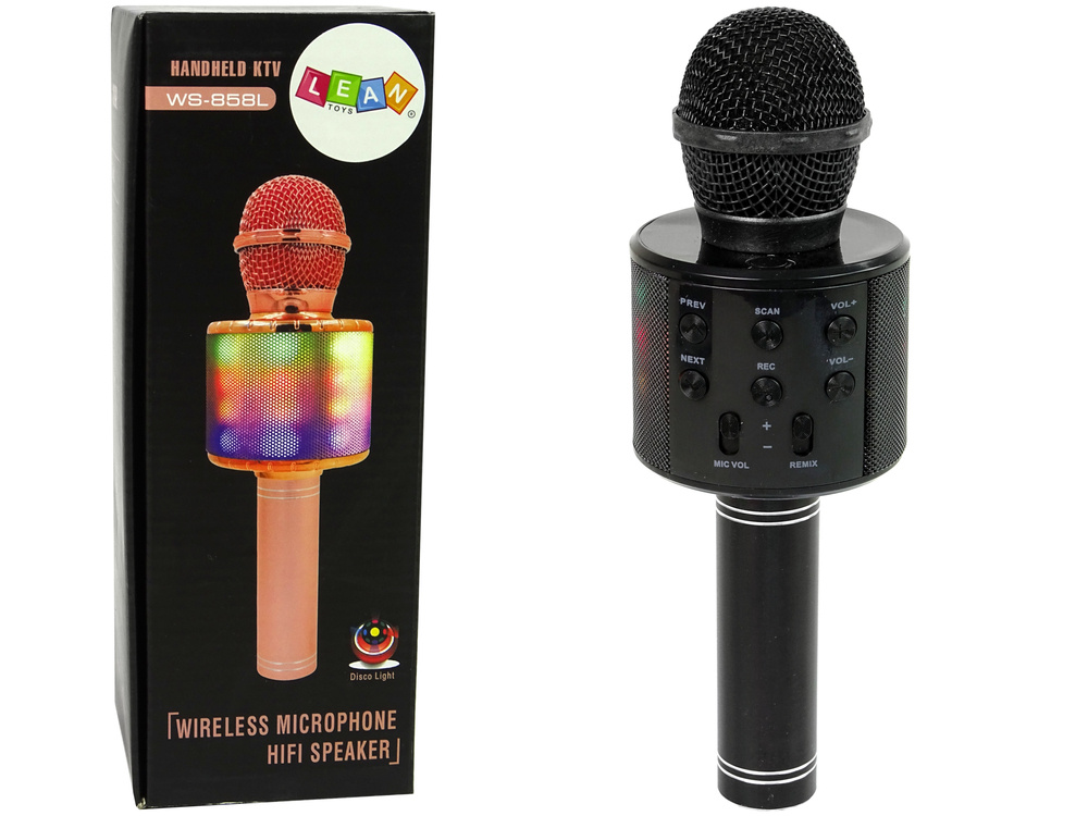 Belaidis mikrofonas su usb garsiakalbiu ws-858, juodas