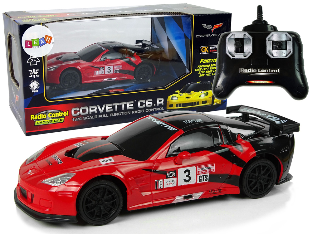 Nuotoliniu būdu valdomas sportinis automobilis corvette c6.r, 2.4 g, 1:24, raudonas