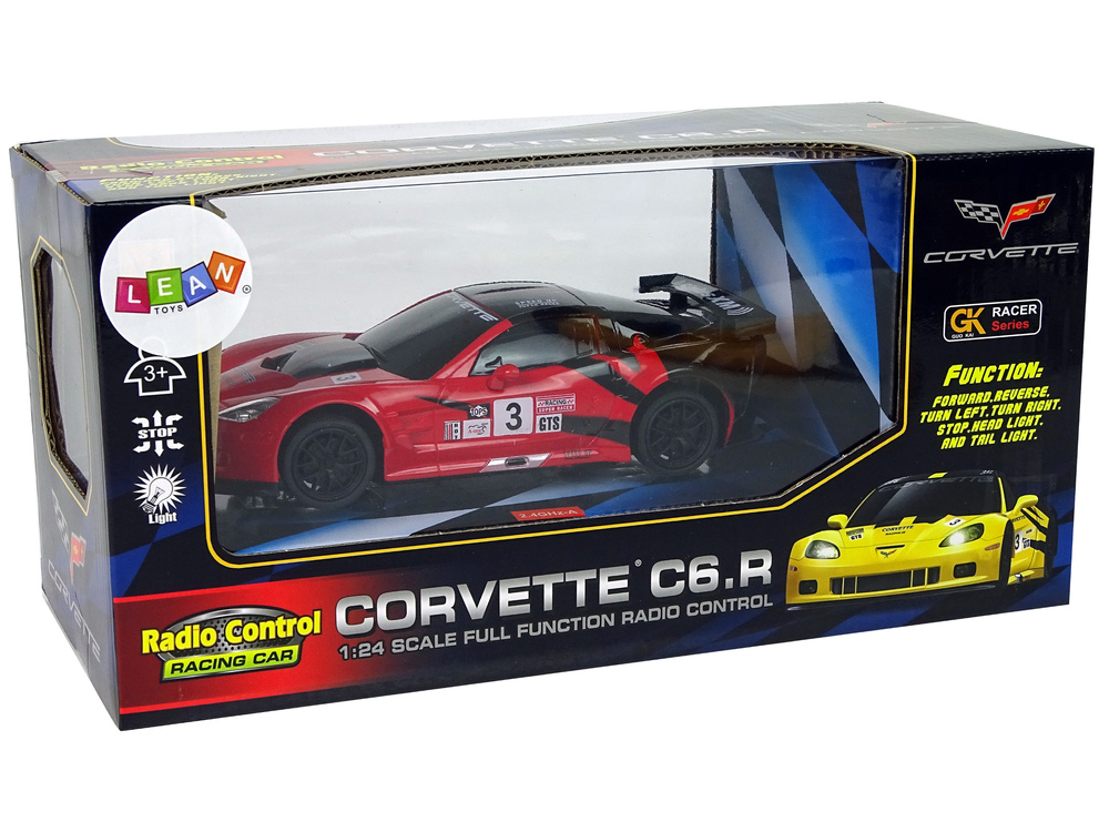 Nuotoliniu būdu valdomas sportinis automobilis corvette c6.r, 2.4 g, 1:24, raudonas