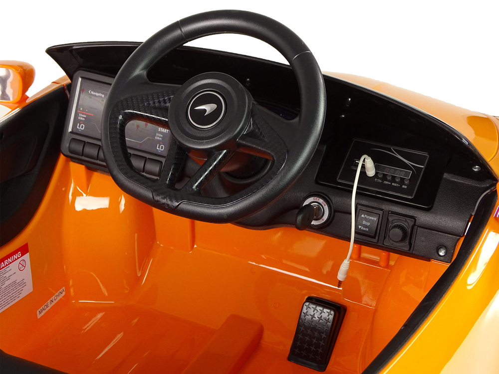 Vienvietis elektromobilis vaikams mclaren gt 12v, oranžinis blizgus