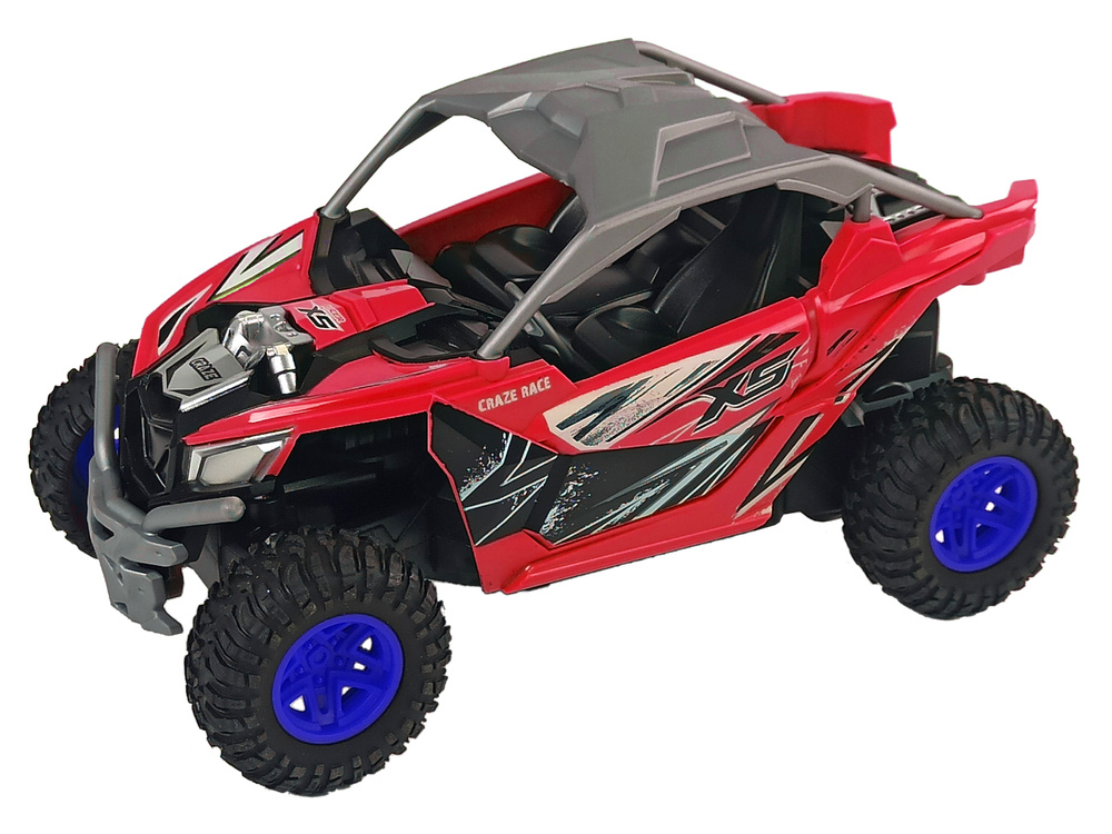 Nuotoliniu būdu valdomas bekelės automobilis – cross country, 1:16 mastelis, 27 mhz, raudonas
