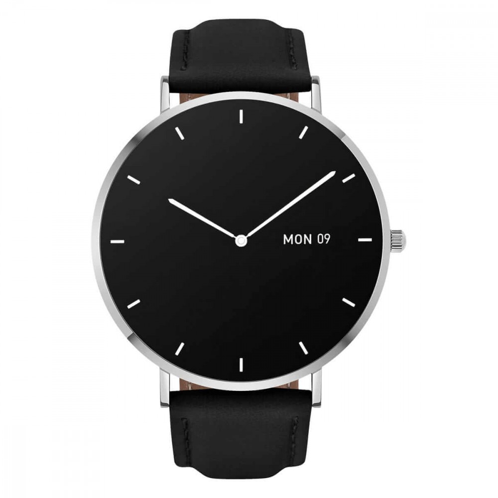Išmanusis laikrodis garett verona silver/black leather